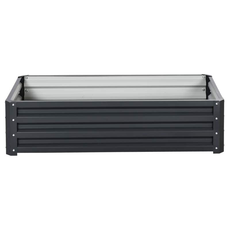 Outsunny Raised Beds for Garden, Galvanized Outdoor Planters, for Herbs and Vegetables, Use for Patio, Backyard, Balcony, Grey