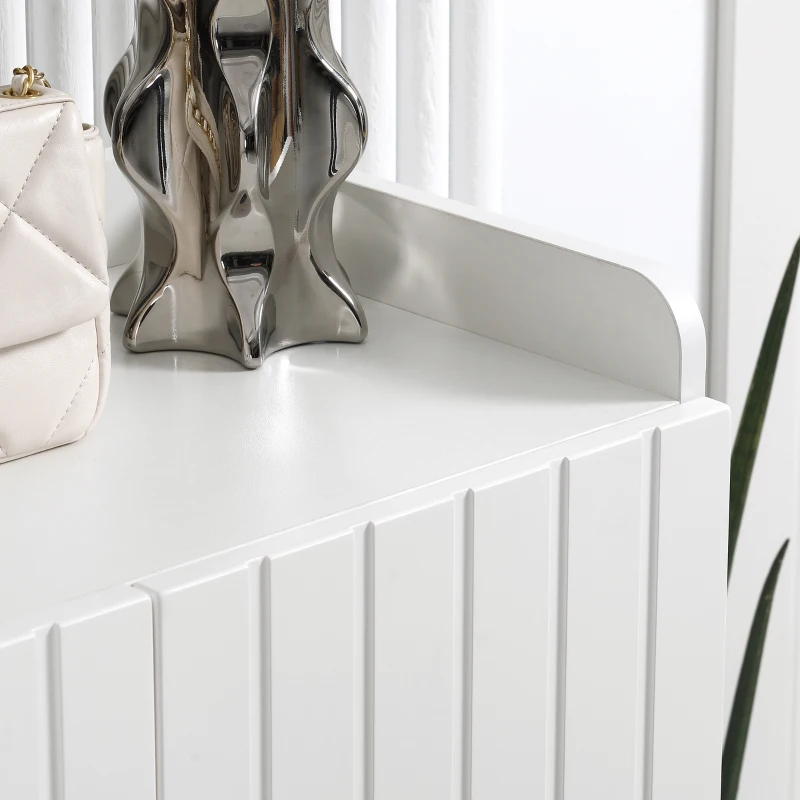HOMCOM Sapateira com Prateleira Aberta e Prateleiras Ajustáveis para 15 Pares de Sapatos para Corredor Entrada 60x33x100cm Branco