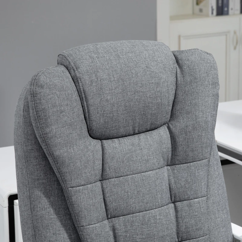 Vinsetto Heated 6 Points Vibration Massage Executive Office Chair Adjustable Swivel Ergonomic High Back Desk Chair Recliner with Footrest Grey(m-11)