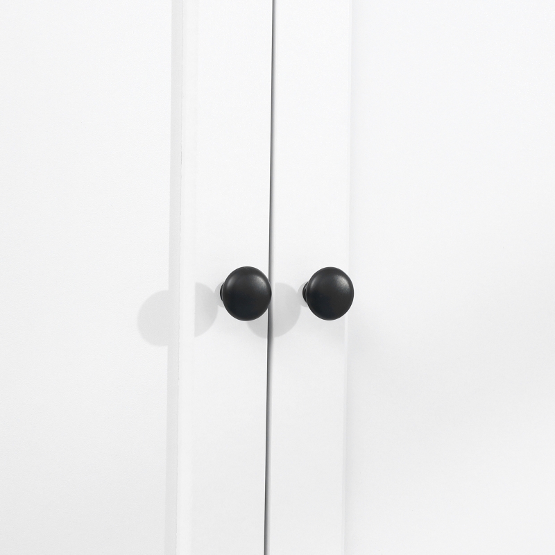 HOMCOM Armário de Cozinha com 4 Portas 1 Gaveta e Prateleira Aberta para Sala de Estar Sala de Jantar 74x39,5x183cm Branco