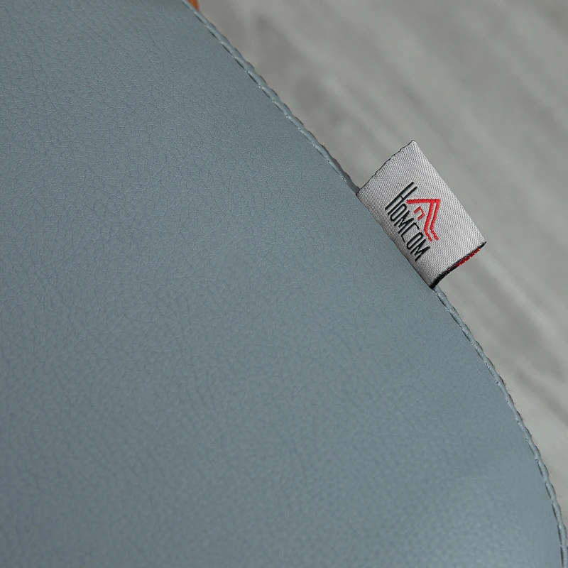 HOMCOM Conjunto de 2 Cadeiras de Sala de Jantar Modernas com Assentos Estofados em PU e Pés de Madeira 47,5x55x85cm Cinza e Madeira