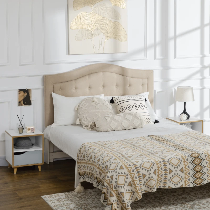 HOMCOM Set di 2 Comodini Moderni con Cassetto e Ripiano in MDF, 36.8x33x43.8cm, Bianco e Grigio