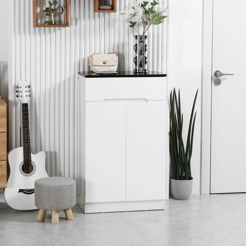 Homcom Dulap Pantofi Slim 60×32×100 cm – 12 Perechi, Rafturi & Sertar(m-2)