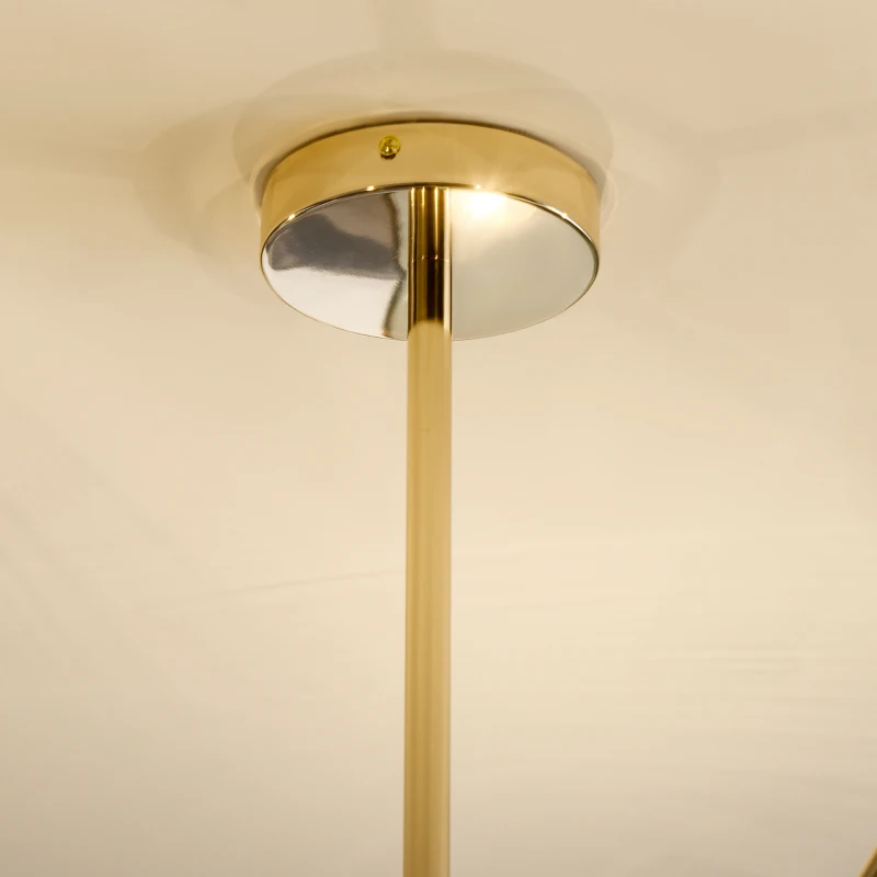 HOMCOM Lampada a Sospensione in Metallo Oro con 10 Luci per Cucina, Soggiorno e Camera da Letto, 65x65x78.5 cm