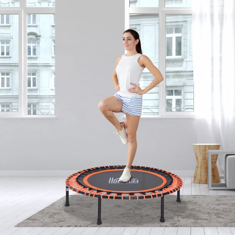 HOMCOM 40" Mini Trampoline, Fitness Rebounder Aerobic Bouncer Indoor Outdoor Fitness Jumper, Orange