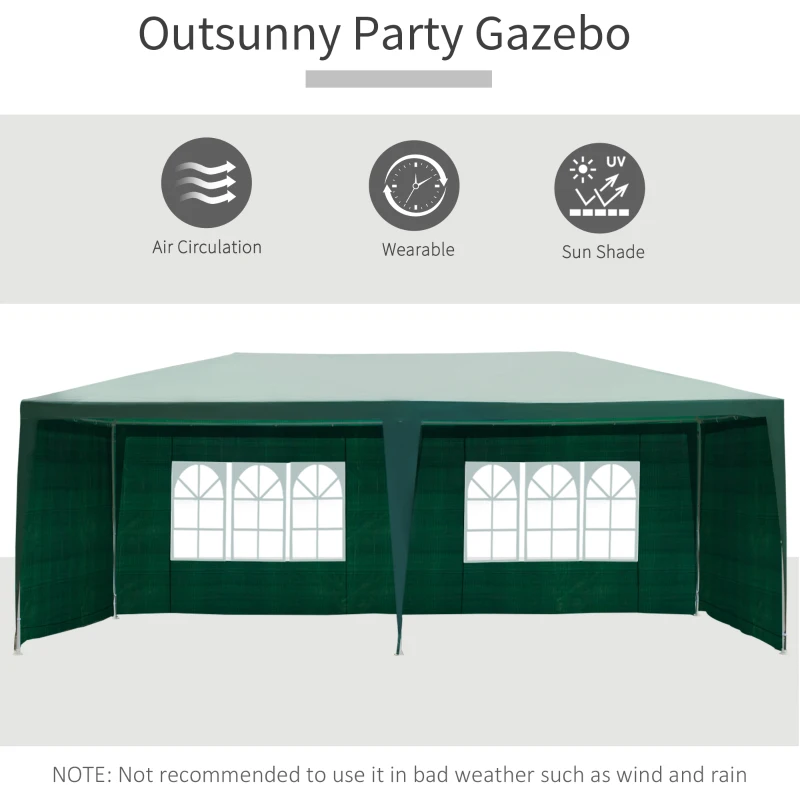 Outsunny 6x3 m Gazebo Marquee-Green