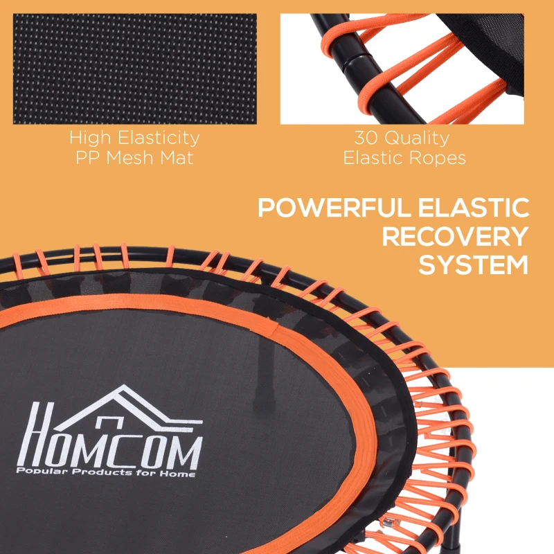 HOMCOM 40" Mini Trampoline, Fitness Rebounder Aerobic Bouncer Indoor Outdoor Fitness Jumper, Orange