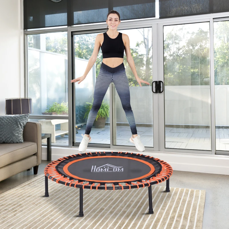 HOMCOM 40" Mini Trampoline, Fitness Rebounder Aerobic Bouncer Indoor Outdoor Fitness Jumper, Orange