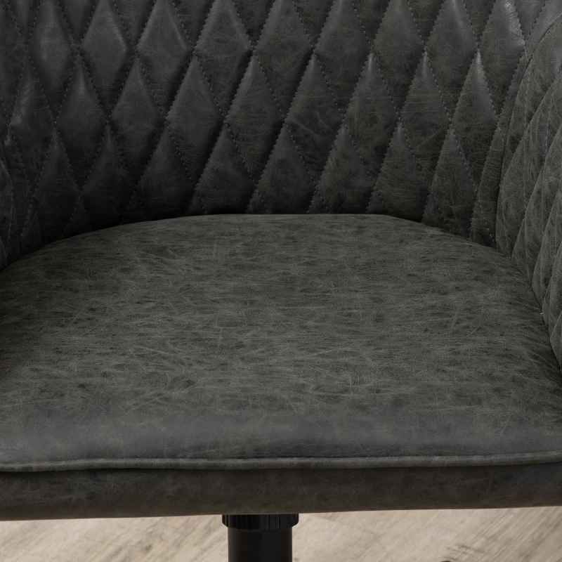 Vinsetto Scaun de birou cu inclinare si inaltime reglabila, din Piele PU, spuma de cauciuc si otel, 59x60x90-100 cm, Gri