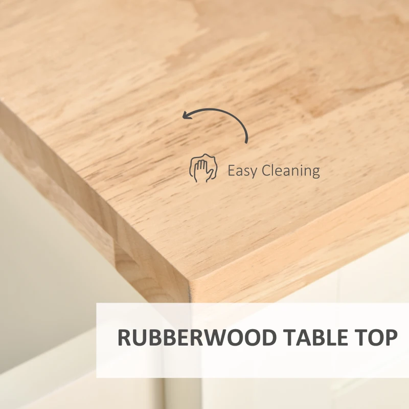 Homcom Insula Bucatarie – Lemn & MDF, Cu Sertare, Dulap & Roti