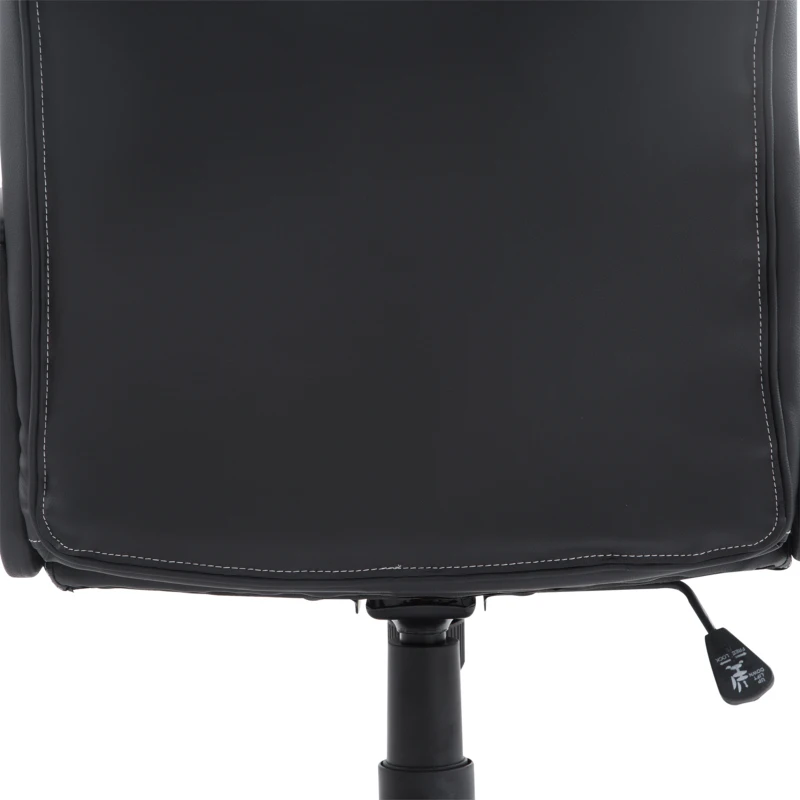 HOMCOM Mid Back Executive Office Chair, Faux Leather Computer Desk Chair with Swivel, Double-Tier Padding, Arm, Wheels, Black