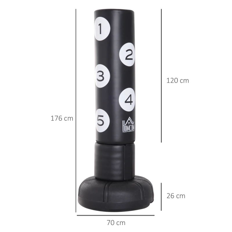 HOMCOM Punching Bag Stand, 5.8 FT-Black