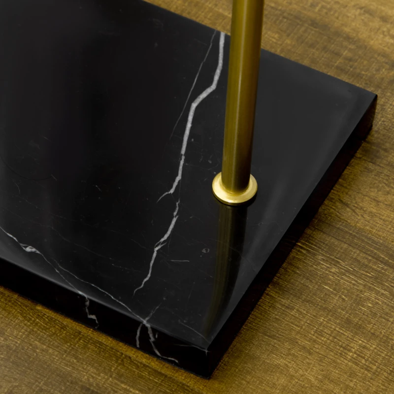 HOMCOM Raft cu 2 carlige pentru intrare, dormitor si sufragerie din metal si marmura, 35x25x170 cm, auriu si negru