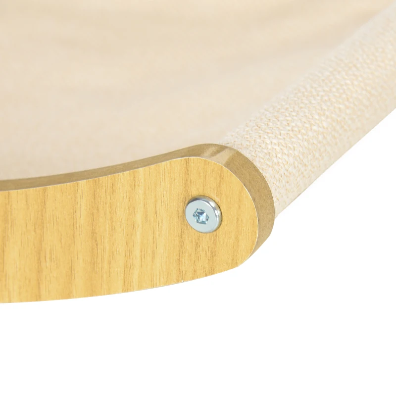 PawHut Raft pentru pisici din PAL si panza pentru odihna si joaca, montat pe perete 44,5x33x9 cm, culoare stejar
