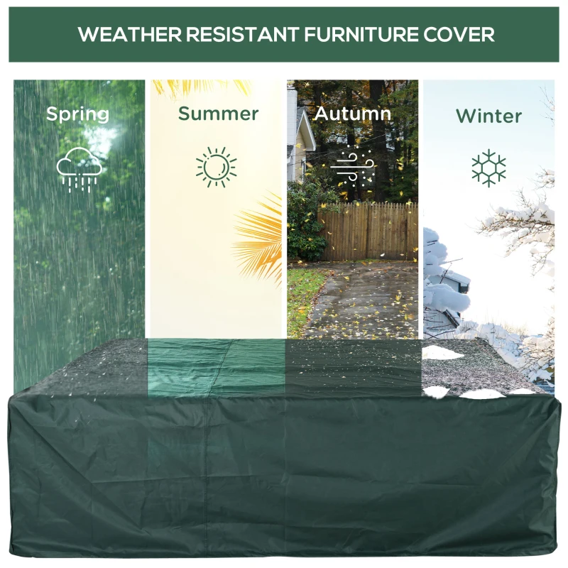 Outsunny Large Outdoor Furniture Cover for Garden Rattan Furniture Set, 600D Oxford, Waterproof Coating, Square - 230L x 230W x 70H cm