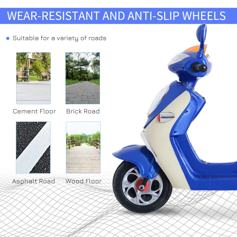 HOMCOM Motorino Elettrico per Bambine Tre Ruote Velocita 3Km/h 108 × 51 × 75cm