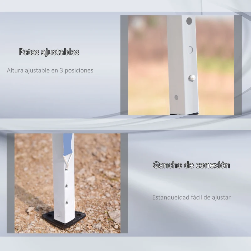 Outsunny Cenador de Jardín 6x3 m Gazebo con Altura Ajustable en 3 Niveles Bolsa de Transporte Marco de Acero Anti-UV Azul