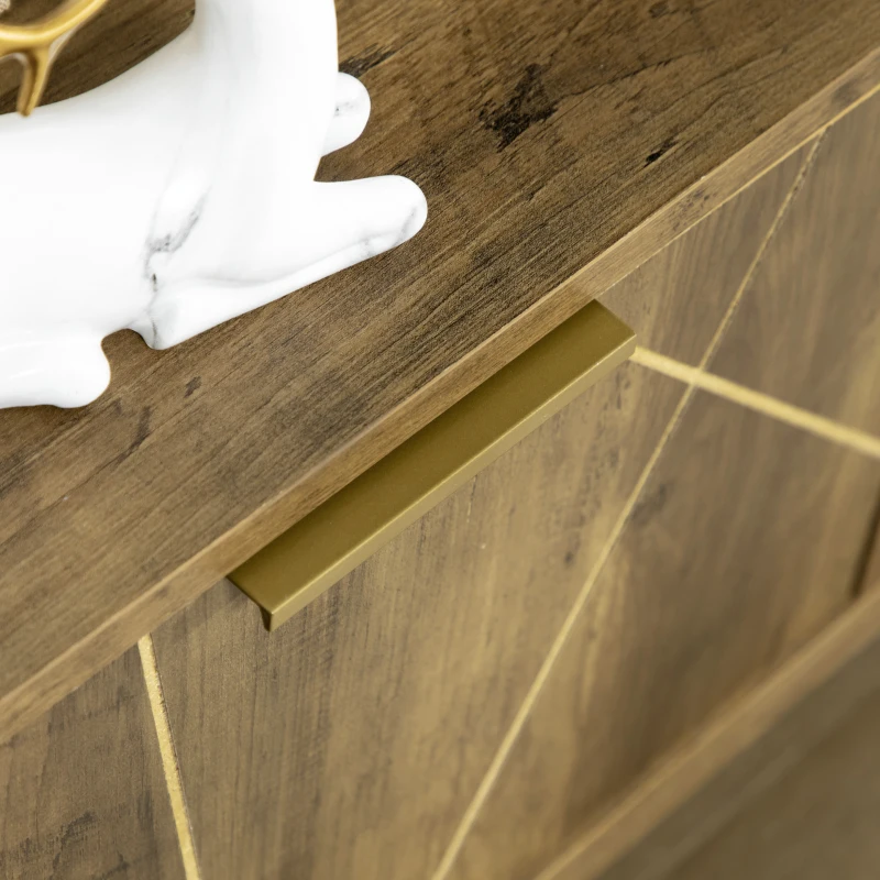 HOMCOM Mobile Porta TV da 55" con Armadietto e Cassetti in Legno e Acciaio, 150x39x50.8cm, Legno e Oro