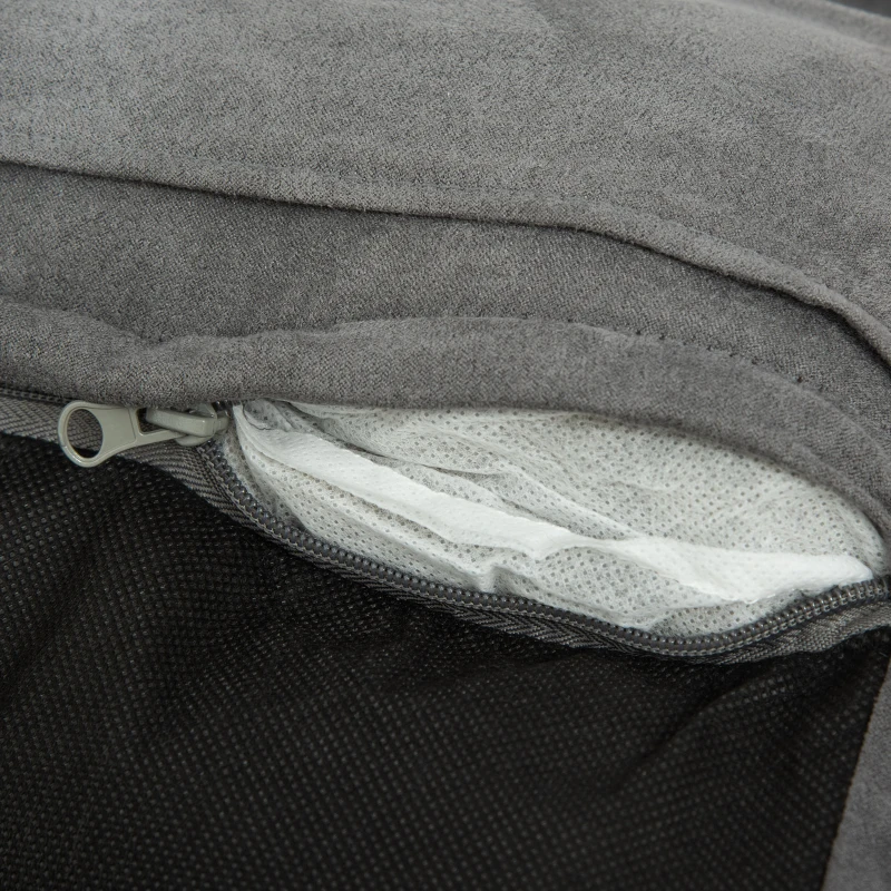 PawHut Cama Elevada para Perros y Gatos Cama Cesta para Mascotas Medianas y Grandes con Cojín Desmontable Lavable y Tela de Malla Transpirable 120x80x30 cm Gris