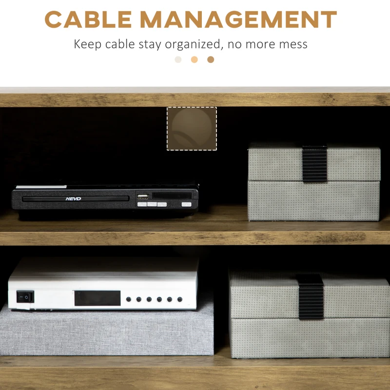 HOMCOM Mobile Porta TV da 55" con Armadietto e Cassetti in Legno e Acciaio, 150x39x50.8cm, Legno e Oro