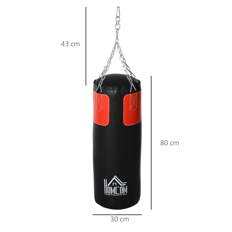 HOMCOM Boxing Punch Bag MMA Training Kickboxing with Hanging Chain Black
