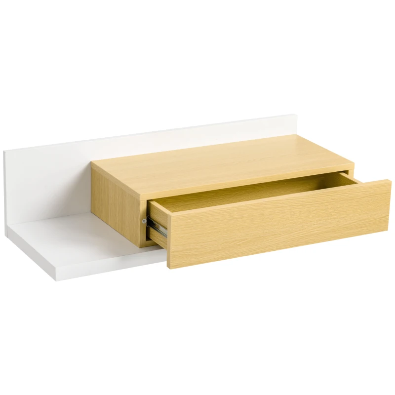 HOMCOM Set mobilier pentru hol cu oglinda si sertar, mobilier modern din lemn cu oglinda 40x70cm, fixare pe perete(m-7)