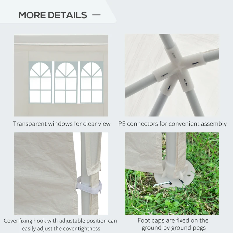 Outsunny 6x3 m Gazebo Canopy-White