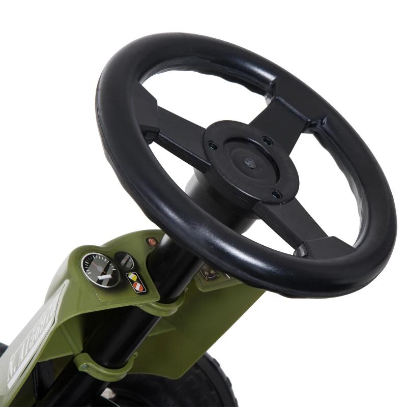 HOMCOM Kart a Pedais com Assento Ajustável Embreagem Travão de Mão para Crianças de 3-6 Anos 99x65x56 cm Verde e Preto