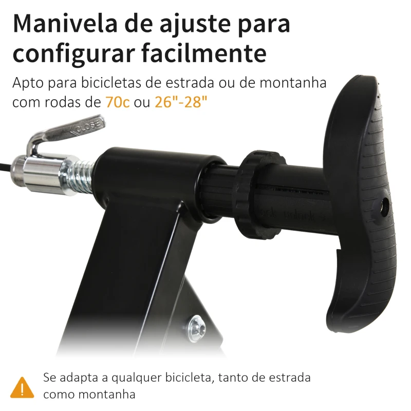 HOMCOM Rolo de Bicicleta 5 níveis de resistência de Aço 54,5x47,2x39,1 cm Preto