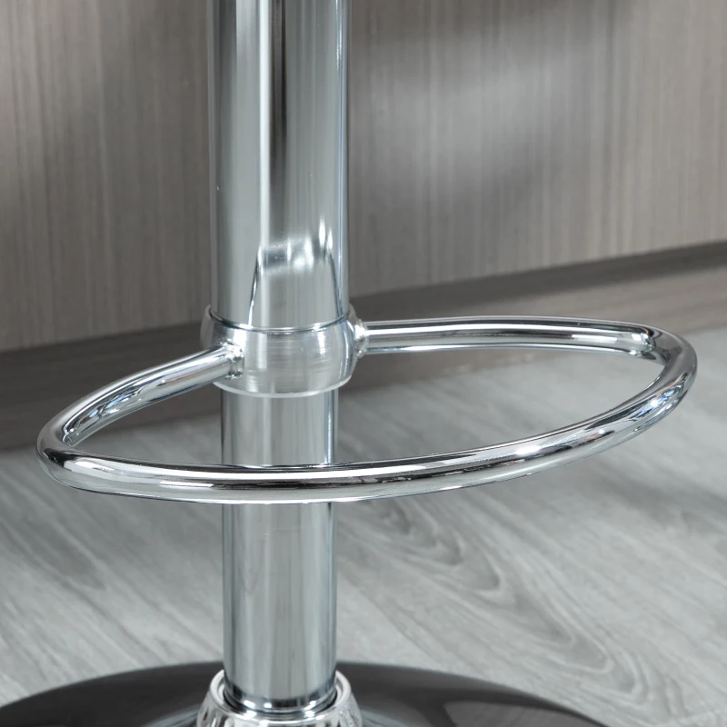 HOMCOM Set de 2 Scaune de Bar cu Înălțime Reglabilă și Suport pentru Picioare, 39x41x68-88 cm, Negru