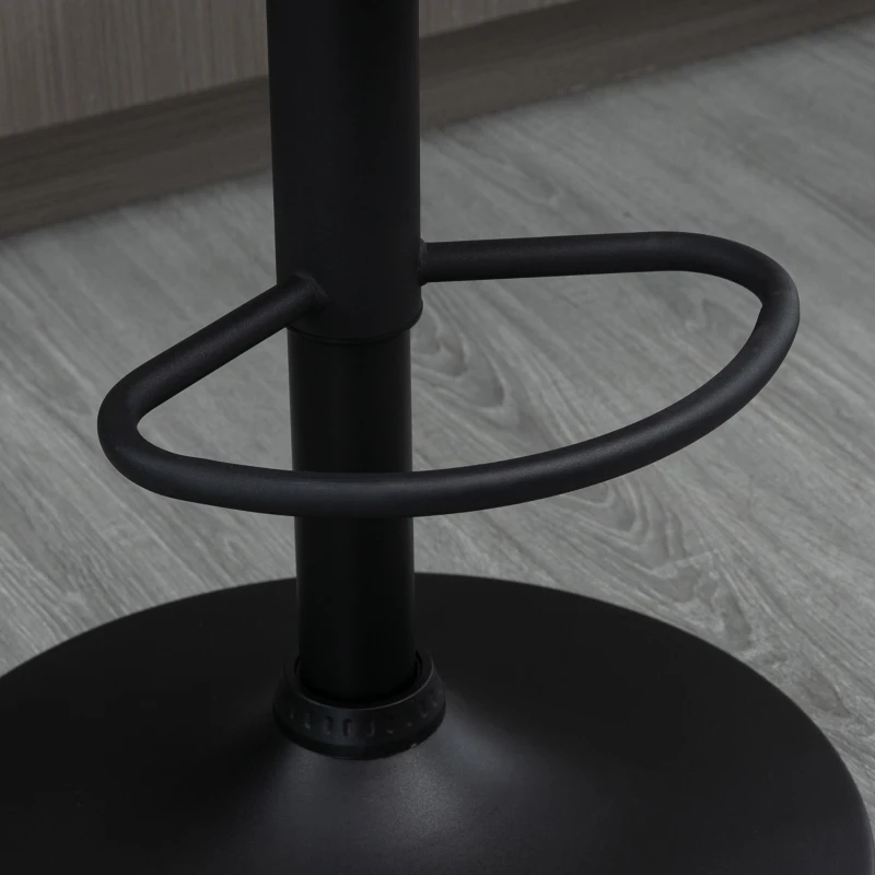 HOMCOM Set 2 Scaune de Bar cu inaltime reglabila Scaun rotativ, invelis din piele PU, suport pentru picioare, 57x50x84-104cm, Gri deschis(m-8)