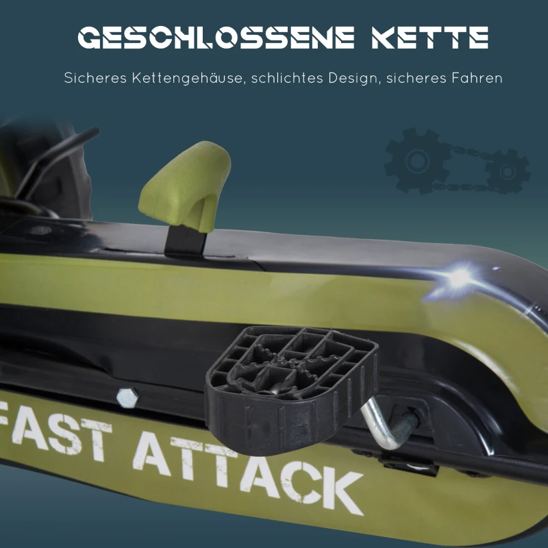 HOMCOM Go Kart Pedał Pojazd z Hamulcem Ręcznym Pedał Pojazdu Dziecięcego Samochód Zielony