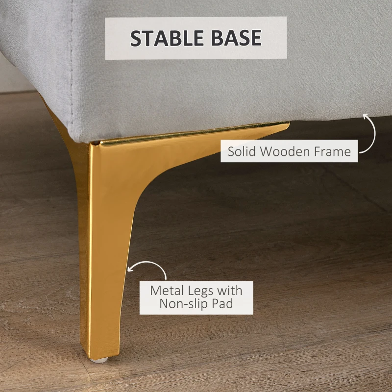 HOMCOM Modern Upholstered bench, End of Bed Bench, Entryway Shoe Bench with Button Tufted for Living Room, Bedroom, Grey(m-6)