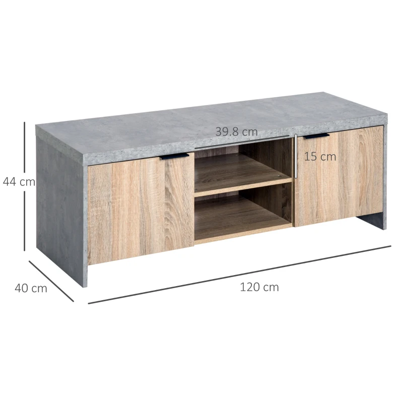 HOMCOM TV Stand, 120Lx40Wx44cm-Grey