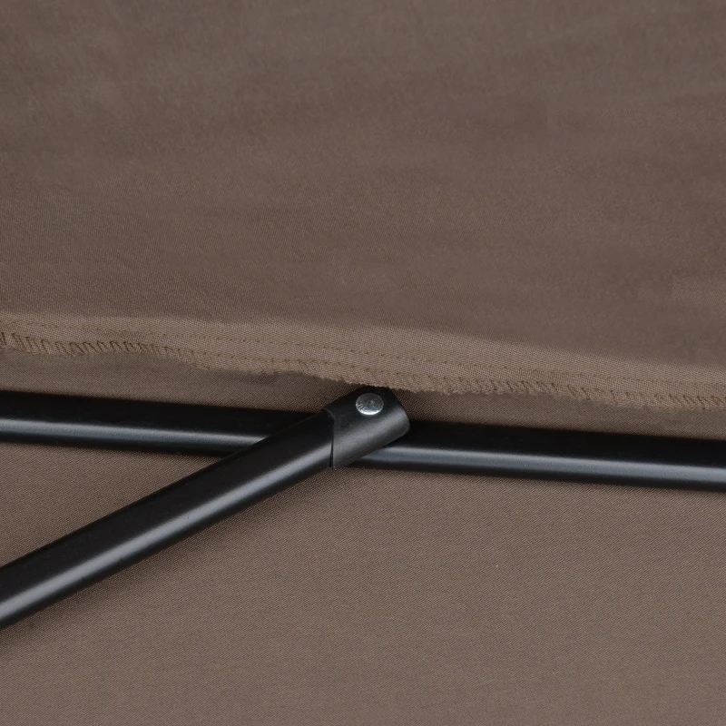 Outsunny Chapéu de Sol Semicircular 269x138x236cm Chapéu de Sol à Manivela para Jardim Terraço Pátio Piscina Café