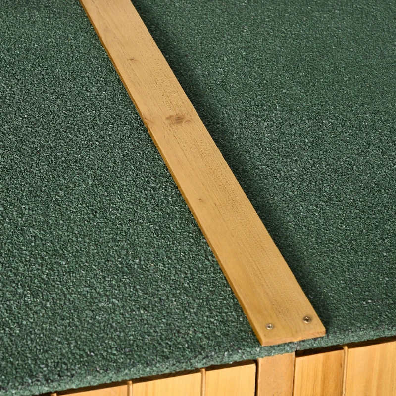 Outsunny Caseta de Jardín de Madera 140x75x157 cm Cobertizo para Almacenaje de Herramientas con Techo Asfáltico Estantería y 2 Puertas con Cerrojo para Exterior Terraza Natural