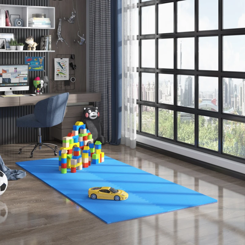 Pack de 2 Alfombras Puzle 2'88 m2 de 8 Piezas Cada Una para Niños de 3 Años Material Goma Espuma EVA Juego Gimnasia