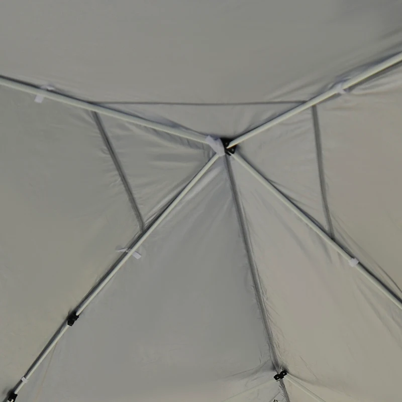 Outsunny Cenador de Jardín 5,91x2,97x2,55 m con 4 Paneles 4 Ventanas 2 Puertas 1 Bolsa Anti-UV y 12 Orificios de Drenaje Blanco