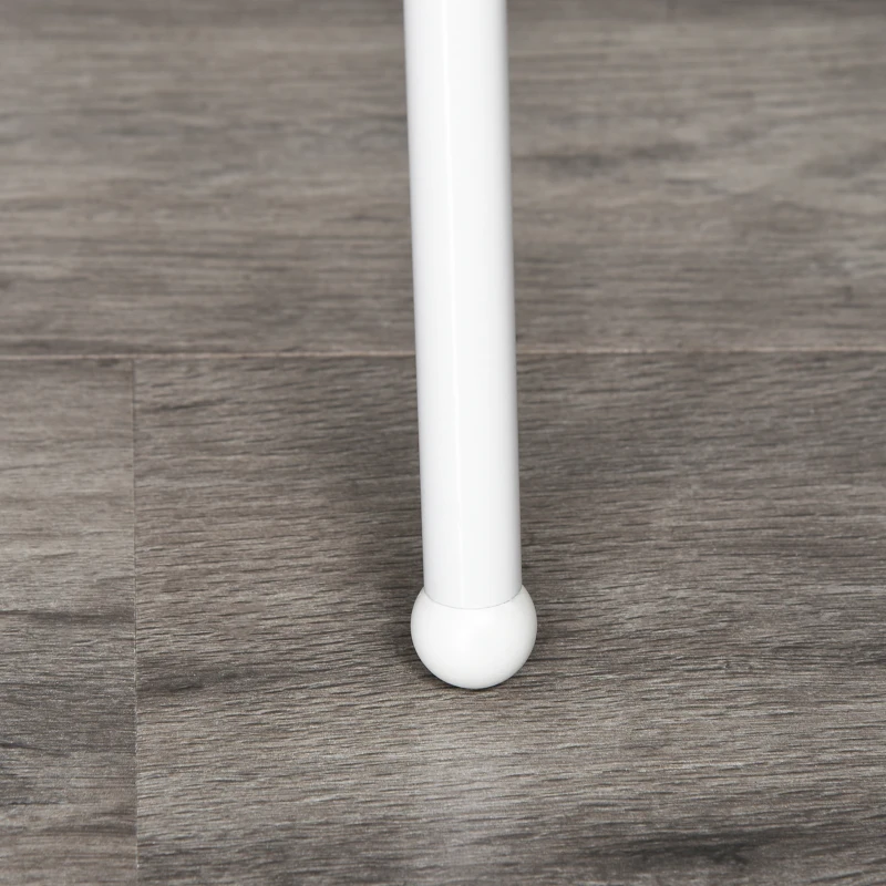 HOMCOM Lámpara de Pie Trípode de Metal Casquillo E27 de Máximo 40W con Pantalla de Lino y Estante de 2 Niveles 32,5x32,5x157,3 cm Blanco