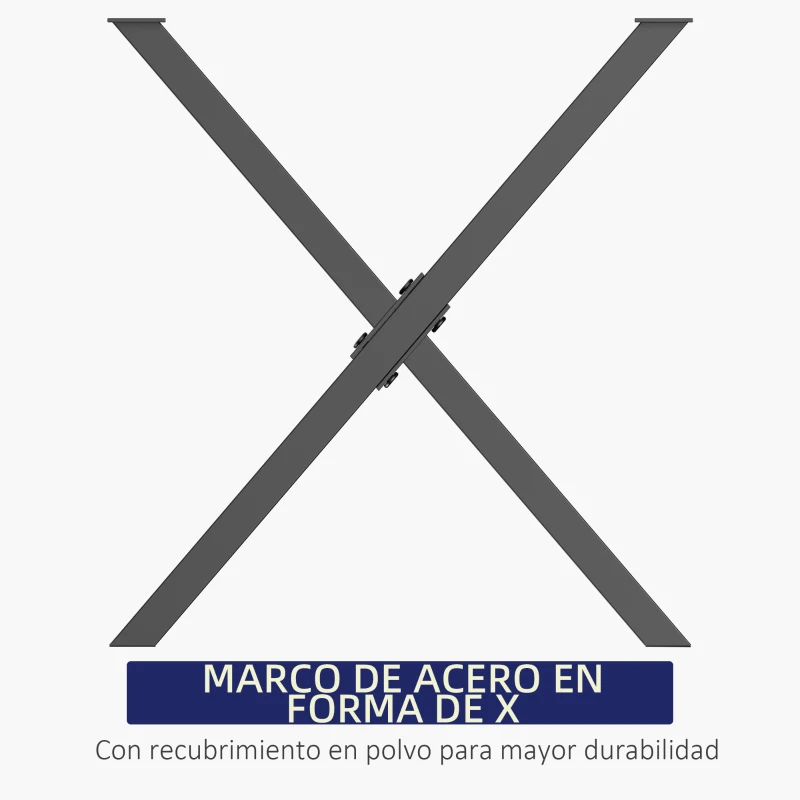 HOMCOM Conjunto de 2 Patas para Mesa Estilo Industrial 40x43 cm en Forma de X Patas de Muebles de Acero para Soporte con Protectores Tornillos de Montaje Incluidos Negro