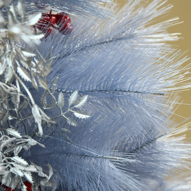 HOMCOM Árvore de natal 150 cm Pinheiro Artificial Decoração de Natal com Peças de Decoração 222 Ramos Cinza Metal PET Φ75x150cm