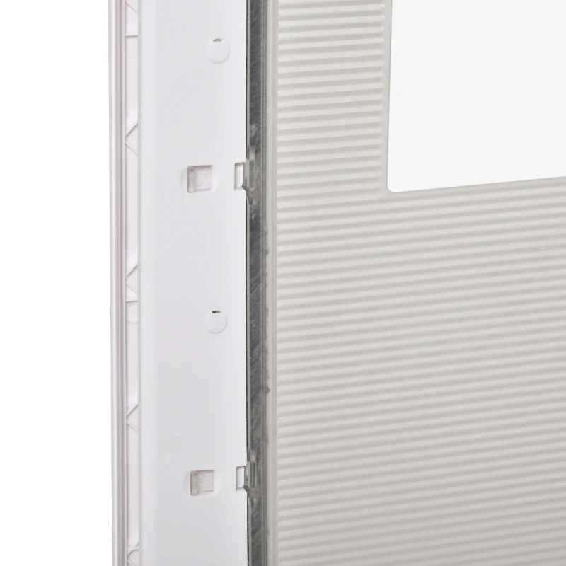 PawHut Puerta para Perros Gatera para Gatos 38,6x52x5,5 cm con Cierre Magnético de 2 Vías Sistema de Bloqueo Puerta para Mascotas de Entrada y Salida Fácil de Instalar Blanco