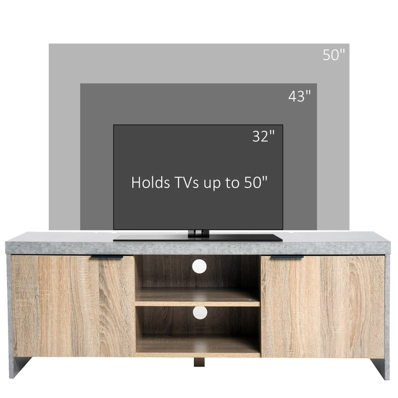 HOMCOM TV Stand, 120Lx40Wx44cm-Grey