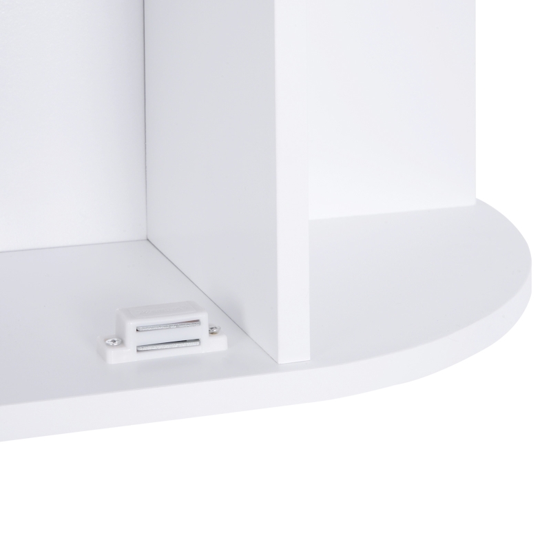 HOMCOM Armário de Casa de Banho com Espelho Móvel Suspenso de Casa de Banho com 1 Porta 2 Prateleiras Interiores e 6 Prateleiras Laterais para Sala de Estar Cozinha Dormitório 66x17x63cm Branco