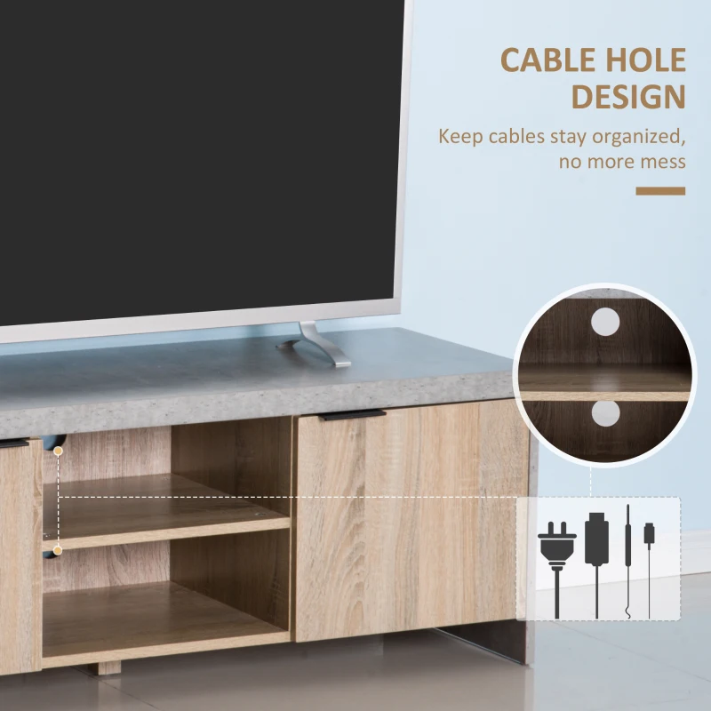 HOMCOM TV Stand, 120Lx40Wx44cm-Grey