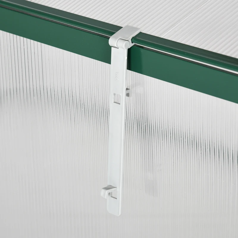 Outsunny Sera de gradina din policarbonat si aluminiu cu acoperis reglabil, 130 x 70 x 61cm, verde si transparenta