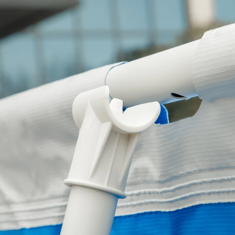 Outsunny Piscina Desmontável Tubular 340x215x80cm Piscina Retangular de Exterior com Purificador 4.000L/H Mangueiras de Comprimento 100cm e Estrutura de Aço 4200L Azul