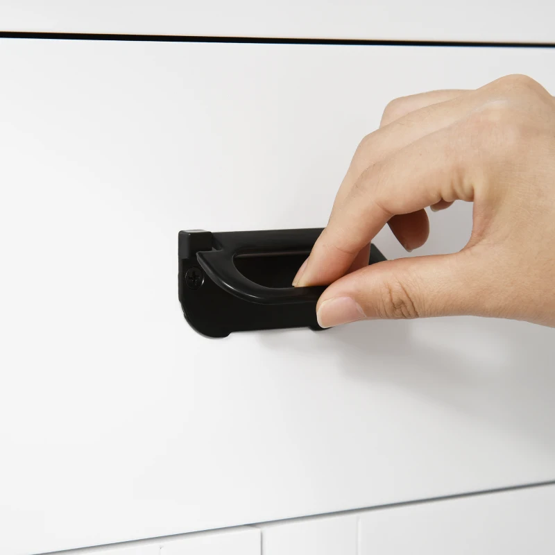 kleankin Armário Casa de Banho com 1 Gaveta 2 Portas e Prateleira Ajustável Estilo Moderno 60x30x80cm Branco e Preto