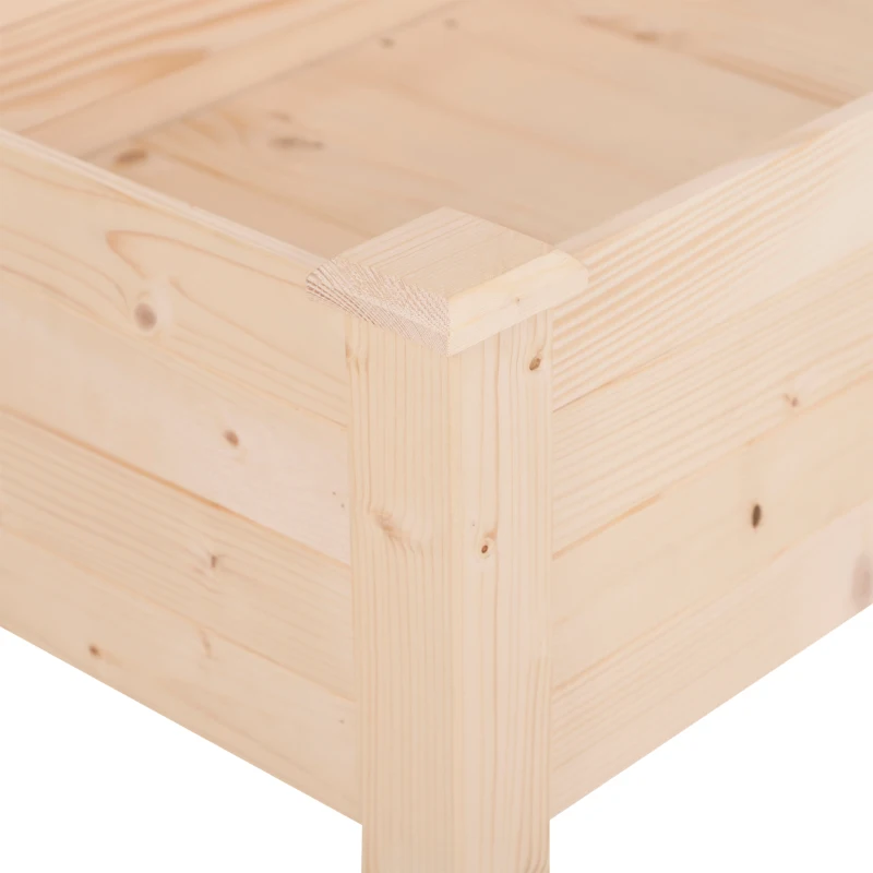 Outsunny Horta Elevada de Madeira com Tecido não Tecido e 4 Orifícios de Drenagem para Cultivo 122,5x56,5x76cm Madeira