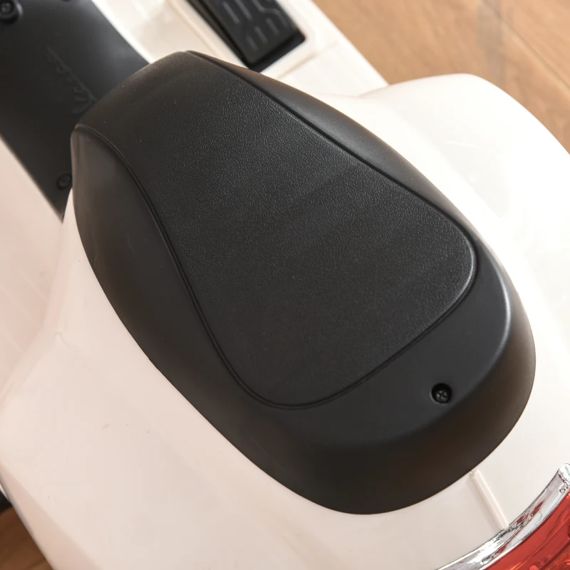 HOMCOM Motocicleta Electrica pentru Copii Baterie 6V Faruri si Claxon 18-36 luni Alba(m-10)